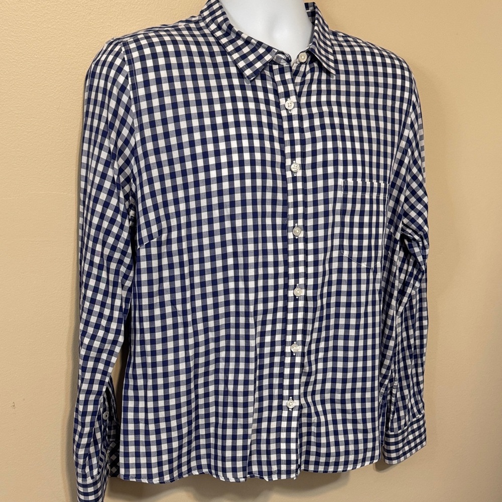 UNTUCKit Navy and White Gingham Shirt - Picture 3 of 10